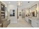 Bright bathroom featuring double vanity, stand alone shower, and great storage throughout at 284 Hook St, Alpharetta, GA 30009