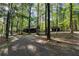 Log cabin nestled in the woods, showing the path leading to the entrance at 3401 Clay Rd, Austell, GA 30106