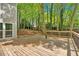 Spacious wooden back deck overlooking a lush, wooded backyard, perfect for outdoor relaxation at 4380 Laurian Nw Dr, Kennesaw, GA 30144