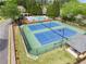 Community tennis courts, pool and cabana from above at 4813 Fernie Ne Ct, Marietta, GA 30068