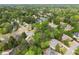 Scenic aerial view of residential neighborhood showcasing mature trees, sidewalks and community tennis courts at 4813 Fernie Ne Ct, Marietta, GA 30068