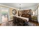 Elegant dining room with hardwood floors, chandelier, and wainscoting detail at 4813 Fernie Ne Ct, Marietta, GA 30068