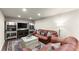 Inviting living room with a comfortable leather sofa and stylish decor at 4813 Fernie Ne Ct, Marietta, GA 30068