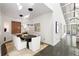 Modern dining room with skylights and unique lighting at 1121 Dawn View Nw Ln, Atlanta, GA 30327