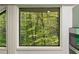 Up close view from the kitchen window, showcasing lush green forest views at 1121 Dawn View Nw Ln, Atlanta, GA 30327