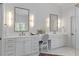Bright bathroom featuring a double vanity and gold fixtures at 3290 Dunlop Ne Ct, Atlanta, GA 30319