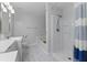 Modern bathroom featuring a dual vanity, tub, shower, and contemporary design at 2154 Windstream Sw Way, Marietta, GA 30060