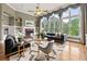 Bright living room with floor-to-ceiling windows, fireplace, and stylish furnishings offers a welcoming and elegant space at 51 Sagemont Ct, Acworth, GA 30101