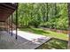 Covered patio and grassy backyard surrounded by a privacy fence and mature trees at 1362 Briarcliff Ne Rd, Atlanta, GA 30306