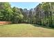 Vast, private backyard enclosed by a wooden fence and backed by a lush green forest at 5221 Huntcrest Sw Pl, Mableton, GA 30126