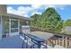 Outdoor deck with a bar height table and chairs at 2800 Araglin Dr, Dacula, GA 30019
