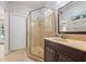 Bathroom with step in shower and vanity at 345 Etheridge Rd, Auburn, GA 30011