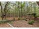Lush backyard features tiered garden beds and a wooded landscape, creating a peaceful retreat at 3521 Jefferson Township Pkwy, Marietta, GA 30066