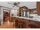 Kitchen with breakfast bar, decorative copper pots and stainless appliances at 3521 Jefferson Township Pkwy, Marietta, GA 30066