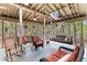 Spacious screened porch has multiple ceiling fans and ample seating for outdoor relaxation and entertainment at 3521 Jefferson Township Pkwy, Marietta, GA 30066