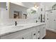 Updated bathroom features a marble vanity, modern fixtures, and a glass shower at 4213 Schooner Ne Ct, Roswell, GA 30075