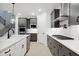 Modern kitchen with gray cabinets, stainless appliances, and an island for food prep at 2340 Ellis Mountain Dr, Marietta, GA 30064