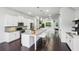 Modern kitchen with large island, white cabinetry, stainless steel appliances, and hardwood floors at 687 Avondale Creek Dr, Decatur, GA 30032
