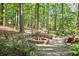 Cozy fire pit setting with stone benches, perfect for outdoor gatherings at 3704 Wilkins Cir, Powder Springs, GA 30127