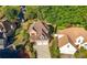 Aerial view of a two-story home with a two-car garage in a residential neighborhood at 877 Ashwood Walk, Decatur, GA 30030