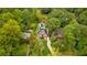 Stunning aerial view of estate home with lush landscaping and backyard pool at 808 Lullwater Ne Rd, Atlanta, GA 30307