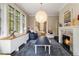 Open Playroom with fireplace, plenty of light, custom built-ins and space for activities at 808 Lullwater Ne Rd, Atlanta, GA 30307
