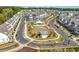 Community aerial view highlighting the pavilion, dog park, sidewalks, and neighborhood layout at 118 Brighton Blvd, Woodstock, GA 30188