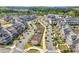 Aerial view of walkable neighborhood highlighting streetscapes, community gardens, and sidewalks at 118 Brighton Blvd, Woodstock, GA 30188