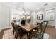 Dining room with wood table, stylish rug, and opens to a living room and staircase at 118 Brighton Blvd, Woodstock, GA 30188