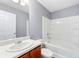 Well-lit bathroom featuring a shower-tub combo, single sink, and medicine cabinet at 4413 Pinscher St, Union City, GA 30291