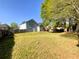 Fenced backyard featuring a lush lawn with mature trees at 3420 Caley Mill Ln, Powder Springs, GA 30127
