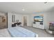 Spacious bedroom has a cozy feel with soft carpet and a flat screen tv at 5123 Tulip Sq, Acworth, GA 30101