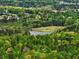 Scenic aerial view of lush treetops and a glimpse of a lake in a natural setting at 3544 Candytuft Run, Auburn, GA 30011