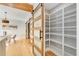 Walk-in pantry with custom shelving and a sliding barn doors at 270 Boulder Dr, Roswell, GA 30075