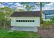 Detached garage located in the backyard, perfect for storage or a workshop, with easy access to the main house at 2027 Kensington High Sw St, Lilburn, GA 30047