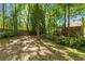 Large backyard area with mature trees providing ample shade and privacy at 2801 Livsey Dr, Tucker, GA 30084