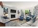 Inviting living room featuring a fireplace, built-in shelving, and large windows at 2801 Livsey Dr, Tucker, GA 30084
