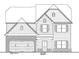 Detailed front elevation rendering of home featuring stone accents and shutters at 484 Charleston Pl, Villa Rica, GA 30180