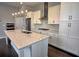 Modern kitchen with large island, stainless steel appliances, and white cabinets at 6603 Sterling Dr, Atlanta, GA 30328