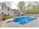 Well-maintained backyard featuring an in-ground pool and landscaped area in a beautiful setting at 1484 W Prospect Dr, Lawrenceville, GA 30043