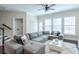 Comfortable living area featuring a large sectional sofa, bright windows, and stylish decor at 2032 Holtz Ln, Atlanta, GA 30318