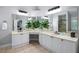 Spacious bathroom with double sinks, granite countertop, shower, tub, and big mirror at 4350 Oakdale Vinings Se Cir, Smyrna, GA 30080
