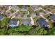 Birds-eye view of residential homes with paved streets and mature trees in a well-planned neighborhood at 1517 Granby Ln, Locust Grove, GA 30248