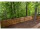 Backyard features a wood fence and mature trees providing privacy at 1043 Foxhollow Trl, Canton, GA 30115