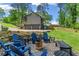 Landscaped backyard with stone firepit and Adirondack chairs at 3603 Allpoint Dr, Marietta, GA 30062