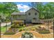Charming backyard featuring a well-maintained garden, wooden deck, and lush greenery at 3603 Allpoint Dr, Marietta, GA 30062