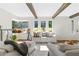 Spacious living room featuring exposed beams, natural light, and inviting seating at 3603 Allpoint Dr, Marietta, GA 30062