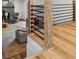 Modern staircase with wood and metal railings; adds architectural interest to the space at 3603 Allpoint Dr, Marietta, GA 30062