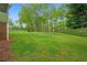 Expansive green backyard with mature trees creating a private and serene setting at 503 Pinehurst Ln, Woodstock, GA 30188