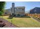 Beautiful backyard with a well-kept lawn, a wooden fence, and a patio area at 2525 Ashton Dr, Roswell, GA 30076